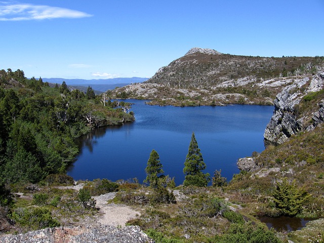 Mountains Lake Track Tasmania Landscape Hiking